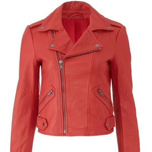 Rebecca Minkoff red wolf leather jacket